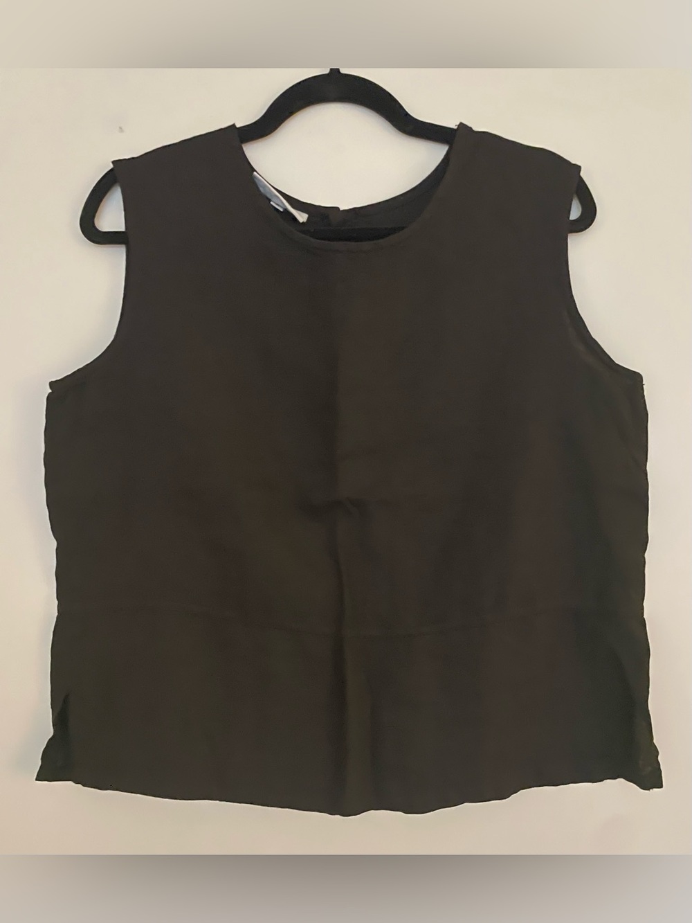 Bryn Walker Linen Boxy Sleeveless Black Tank Top Blouse - Size S - Picture 4 of 6